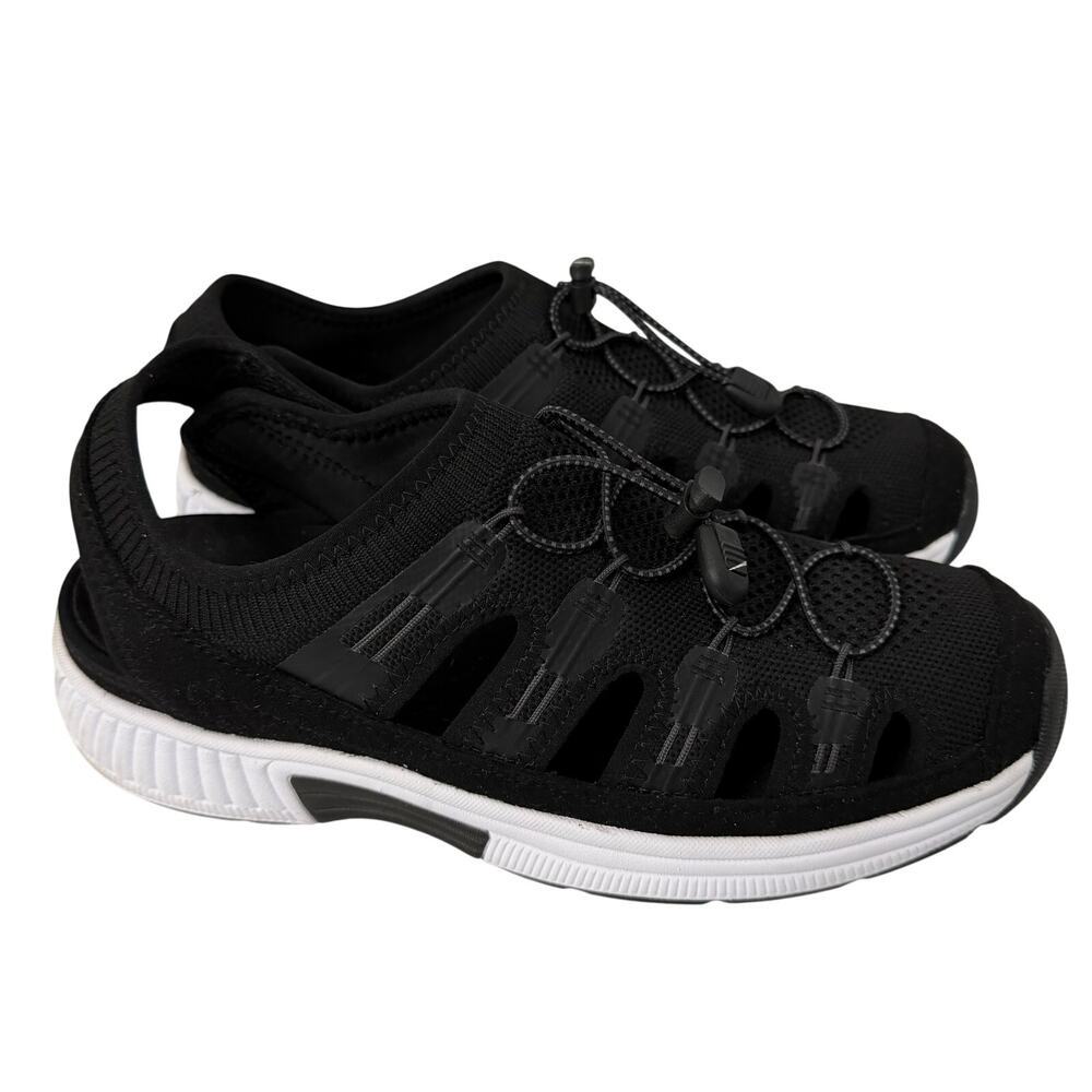 Orthofeet Laguna Sandals Women’s Size 10.5 B Black White Orthopedic Shoes